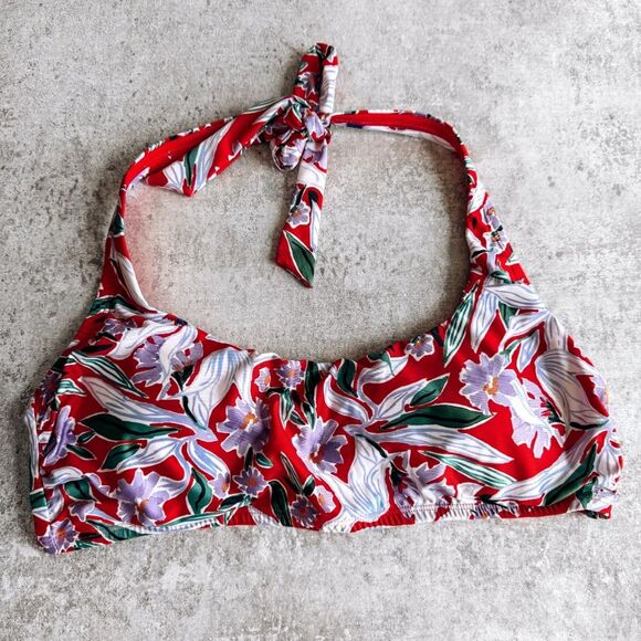 ModCloth Floral Red and White Bikini Size Large - Picture 2 of 10